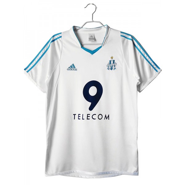 Olympique de Marseill maglia retrò casalinga divisa da calcio vintage prima maglia sportiva da calcio per abbigliamento sportivo da uomo 2002-2003